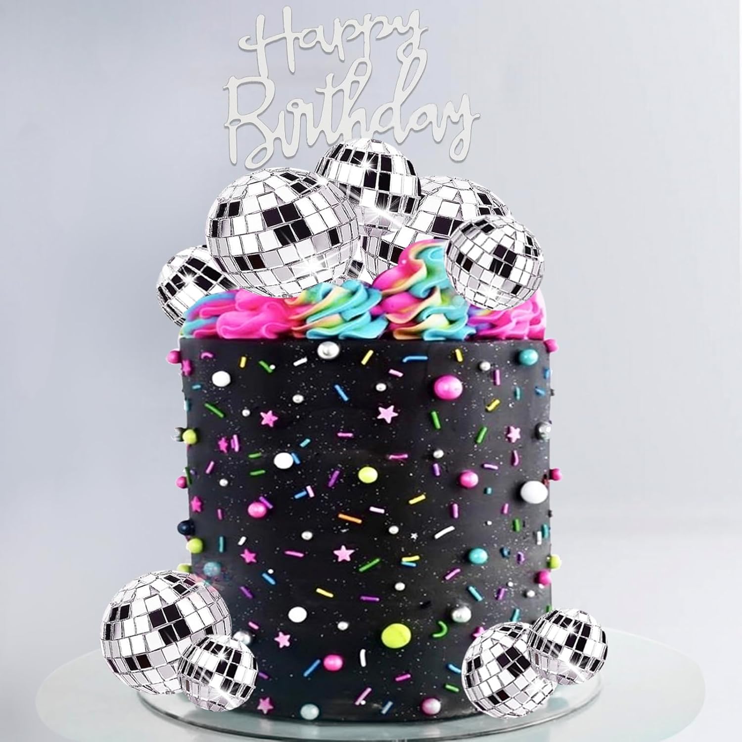 Star Tree Topper - 23 stuks discobal taartdecoratie, spiegelbal taarttopper