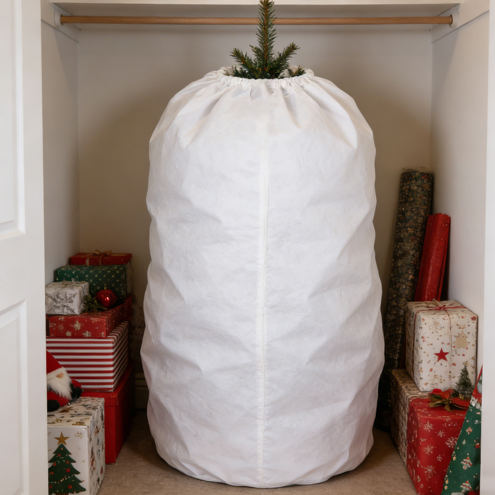 Christmas Tree Artificial - Rechte Kerstboom Opbergtas met Verstelbaar Trekkoord,