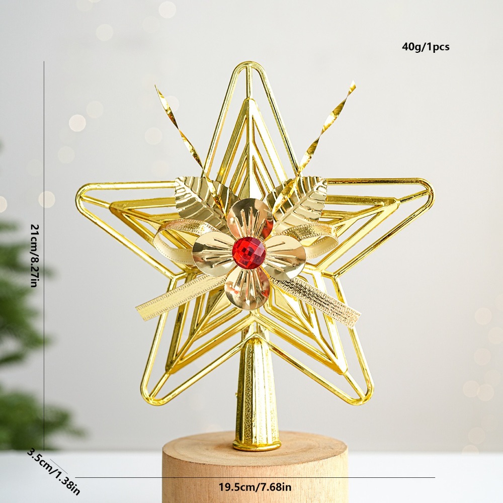 Star Tree Topper - Plastic Ster Topper, Elektrogeplateerd, Glanzend Oppervlak,