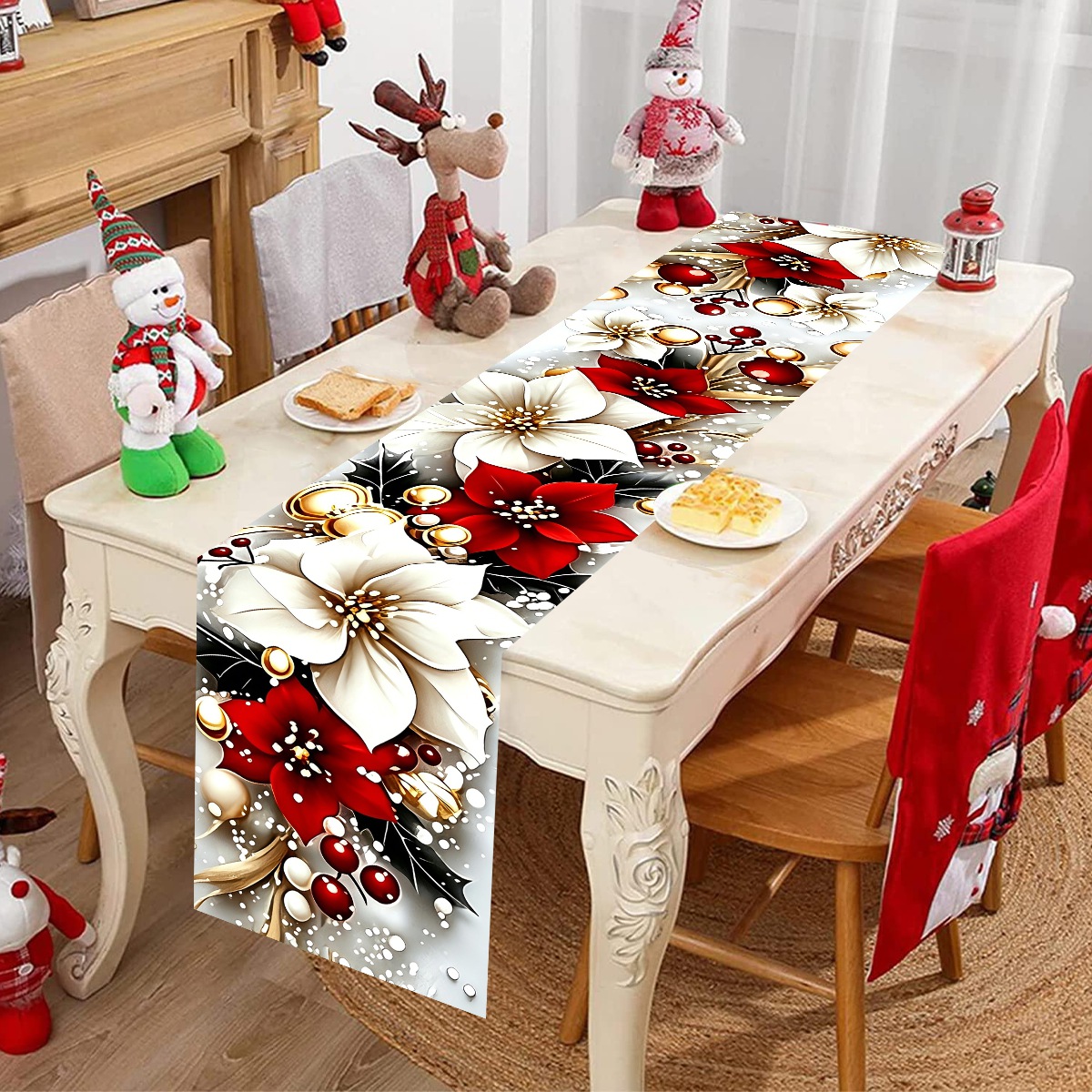 180*35cm Bloemige Kersttafello - Christmas Table Runner recensie en prijs